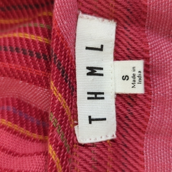 THML Striped Tassel Shift Dress Pink S summer boho chic bohemian beach folk art - Picture 5 of 7